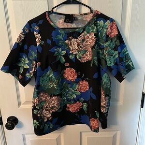 ASOS Curve Sz 16 floral scuba top